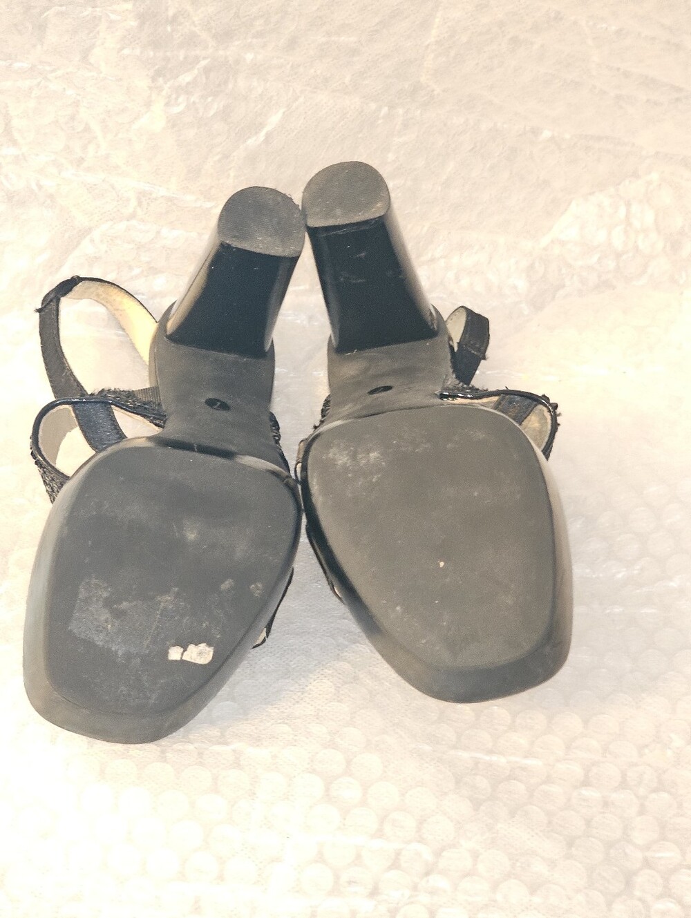 Michael Kors Black Sequins Textile leather Strappy Slingback Size 7 - Picture 10 of 10